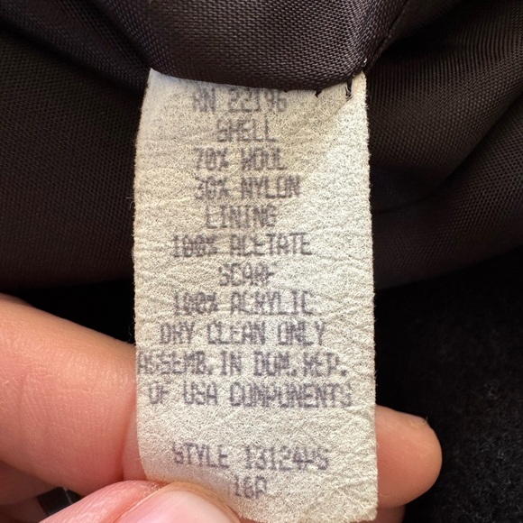 Herman Kay Vintage Wool Button Down Coat with Scarf Women's Size 16P - Picture 5 of 6